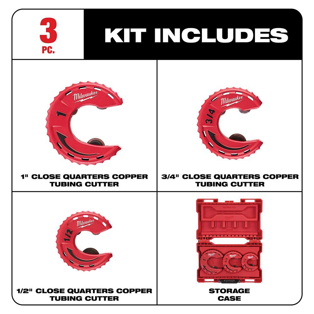 3-Piece Close Quarters Tubing Cutter Set 48-22-4263