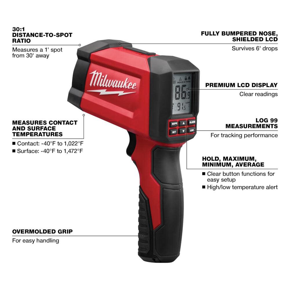 30:1 Infrared/Contact Temp-Gun 2269-20