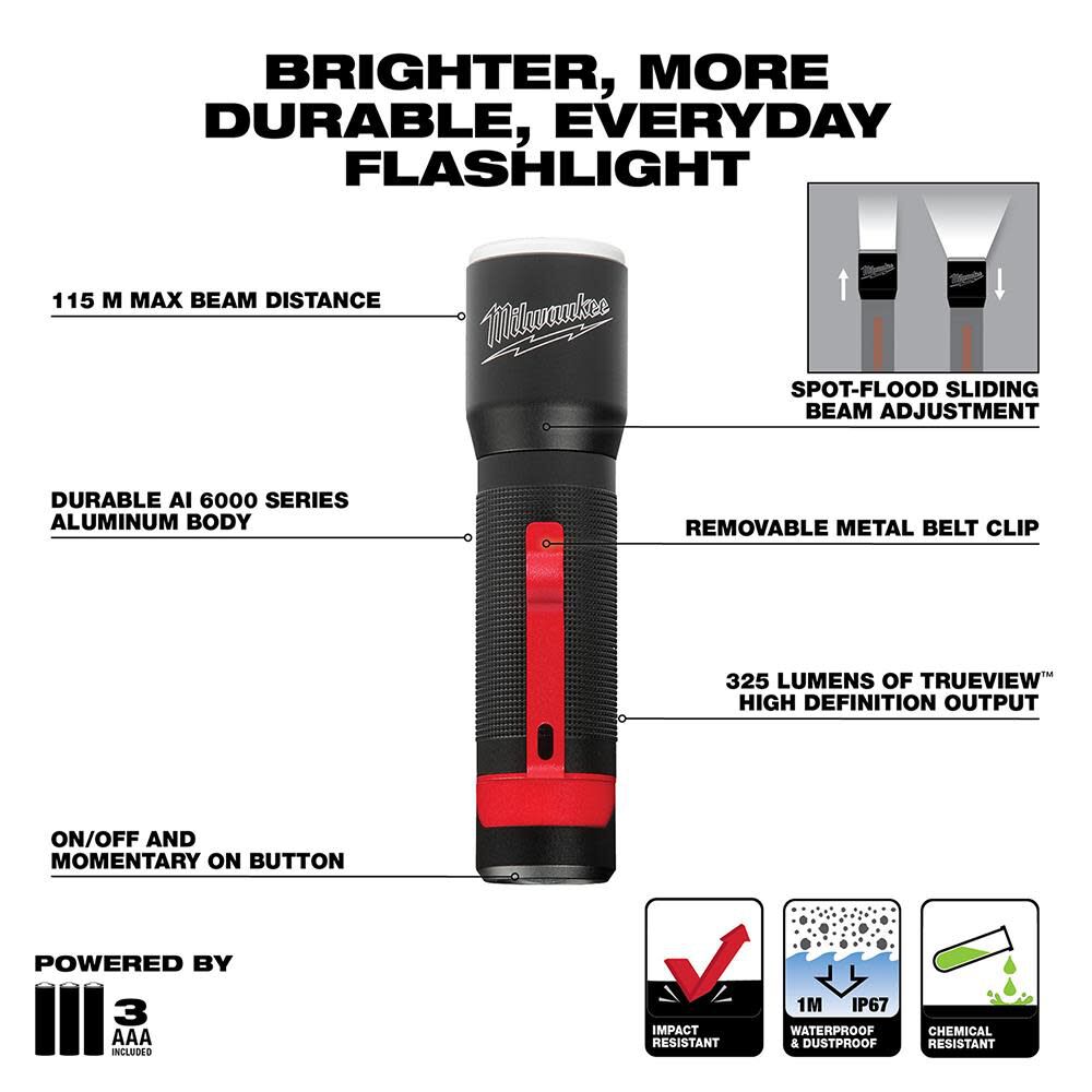 325-Lumen LED Focusing Flashlight 2107