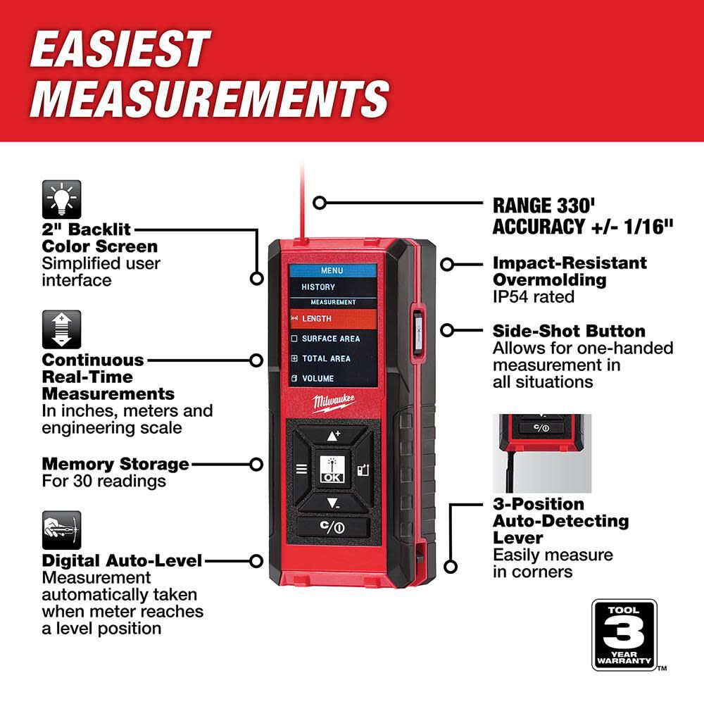 330 Ft. Laser Distance Meter 48-22-9803