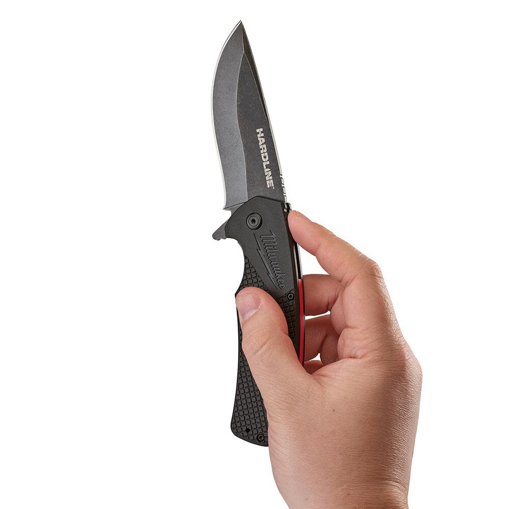 3.5 in. HARDLINE Smooth Recurve Drop Point Blade Pocket Knife 48-22-1999