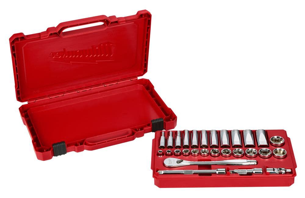 3/8 in. Drive 28 pc. Ratchet & Socket Set- SAE 48-22-9408