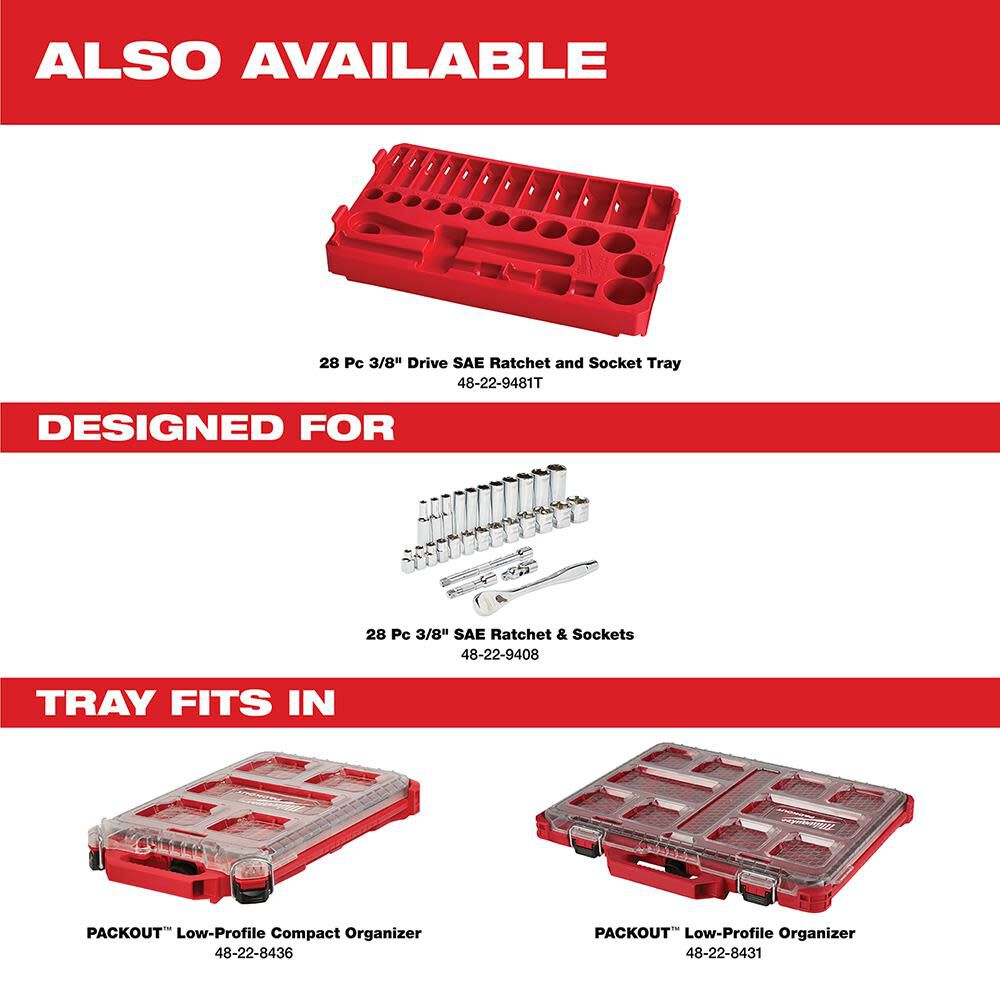 3/8 in. Drive 28 pc. Ratchet & Socket Set- SAE 48-22-9408