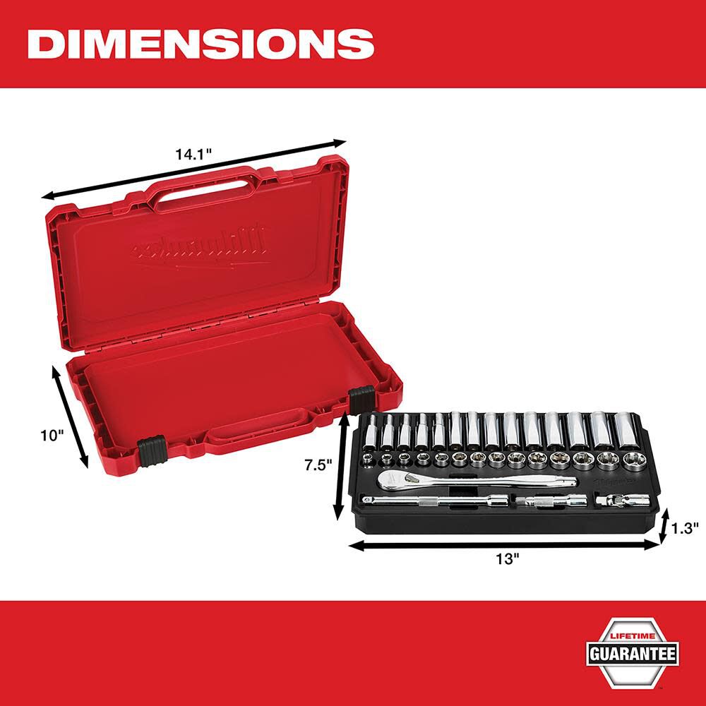 3/8 in. Drive 32 pc. Ratchet & Socket Set - Metric 48-22-9508