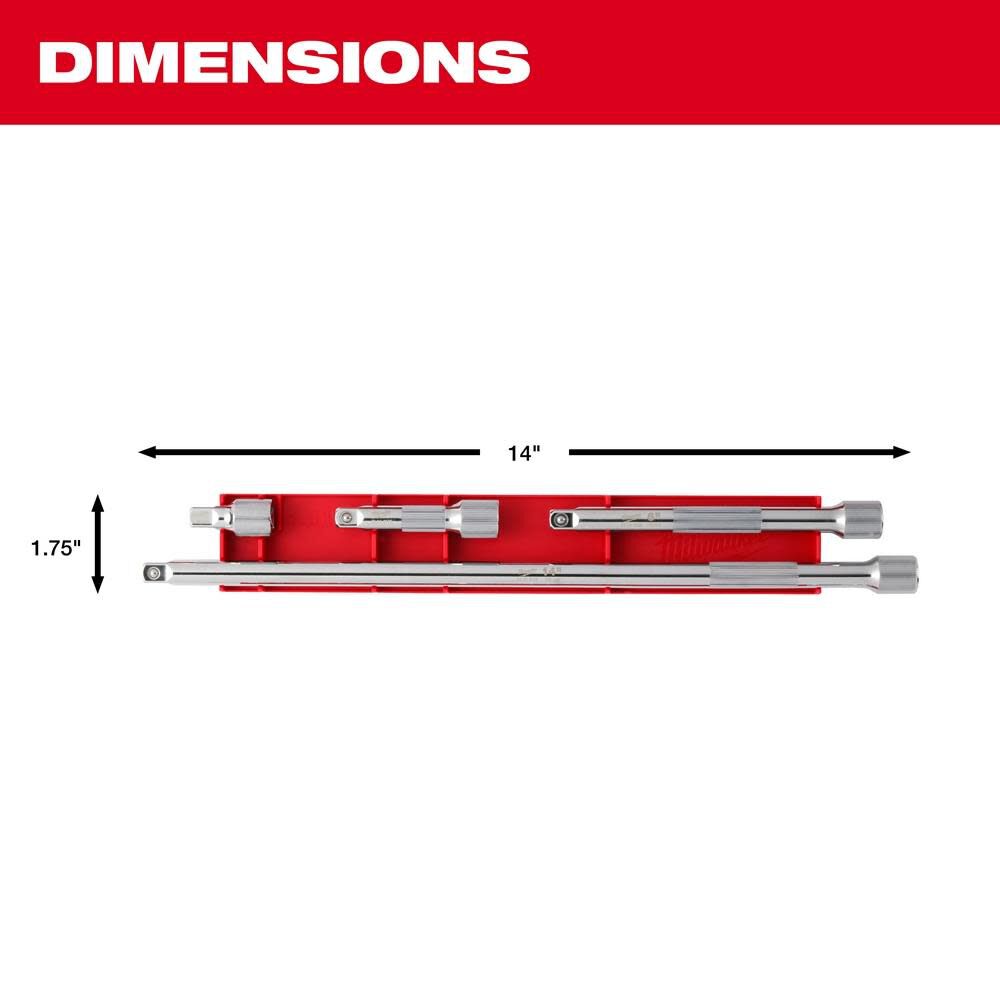 3/8 in Drive Extension 4 Piece Set 48-22-9341