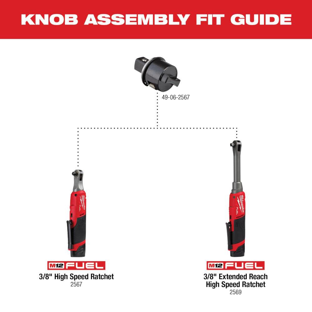 3/8inch High Speed Ratchet Tall Shift Knob Assembly 49-06-2567