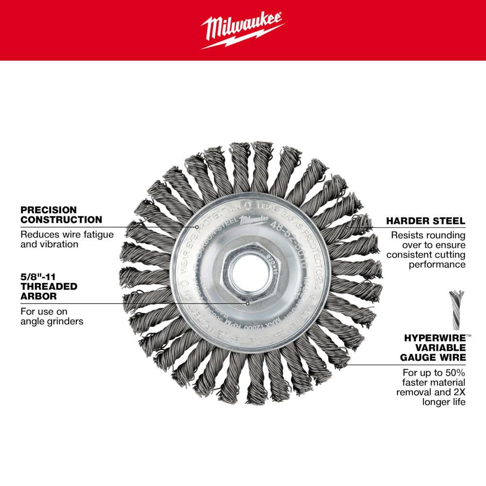 4 In. 5/8-11 Carbon Steel Stringer Bead Wheel 48-52-5010