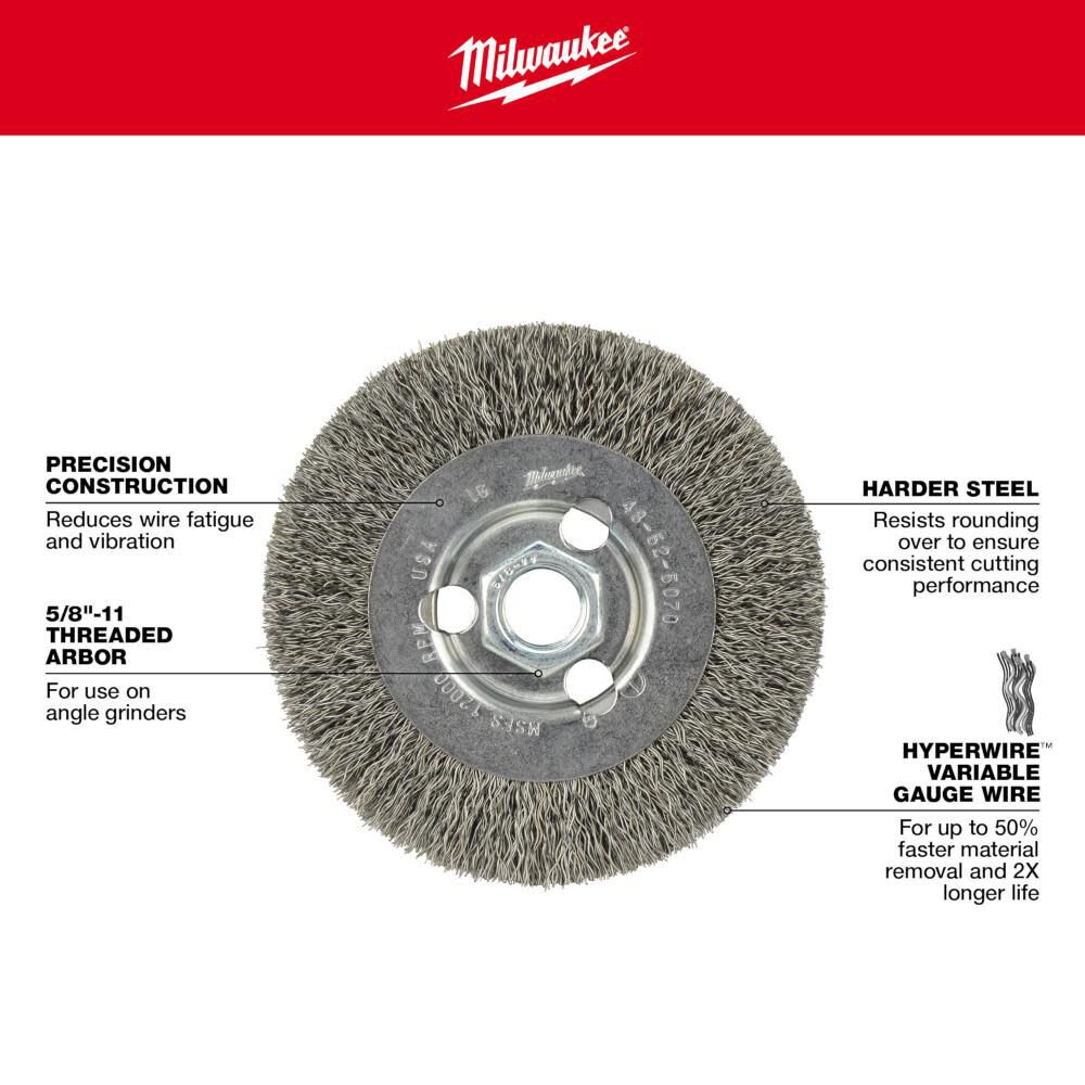 4 in. Radial Crimped Wheel- Carbon Steel 48-52-5070