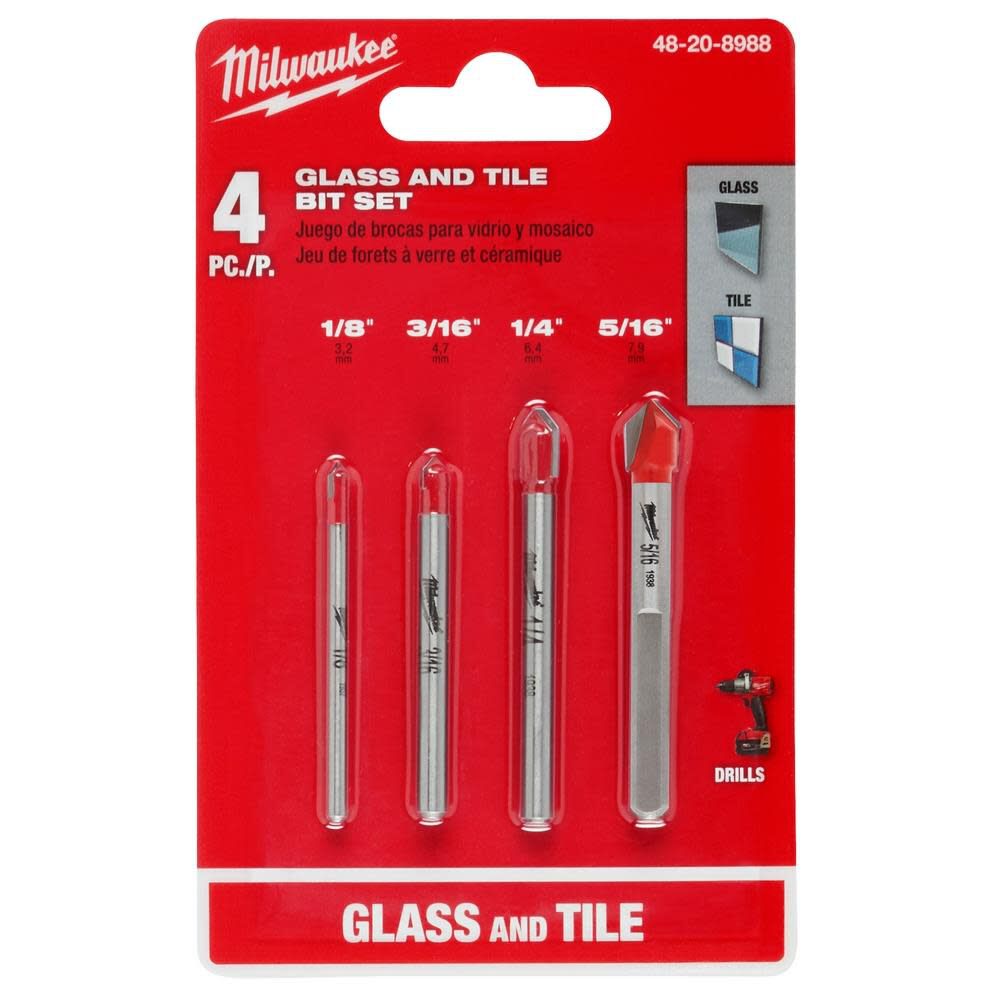 4 pc Glass and Tile Bit Set 48-20-8988