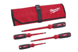 4-Piece 1000V Insulated Screwdriver Set with Roll Pouch 48-22-2204