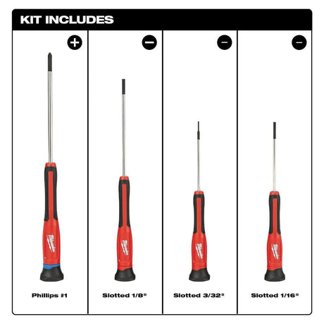 4-Piece Precision Screwdriver Set 48-22-2604