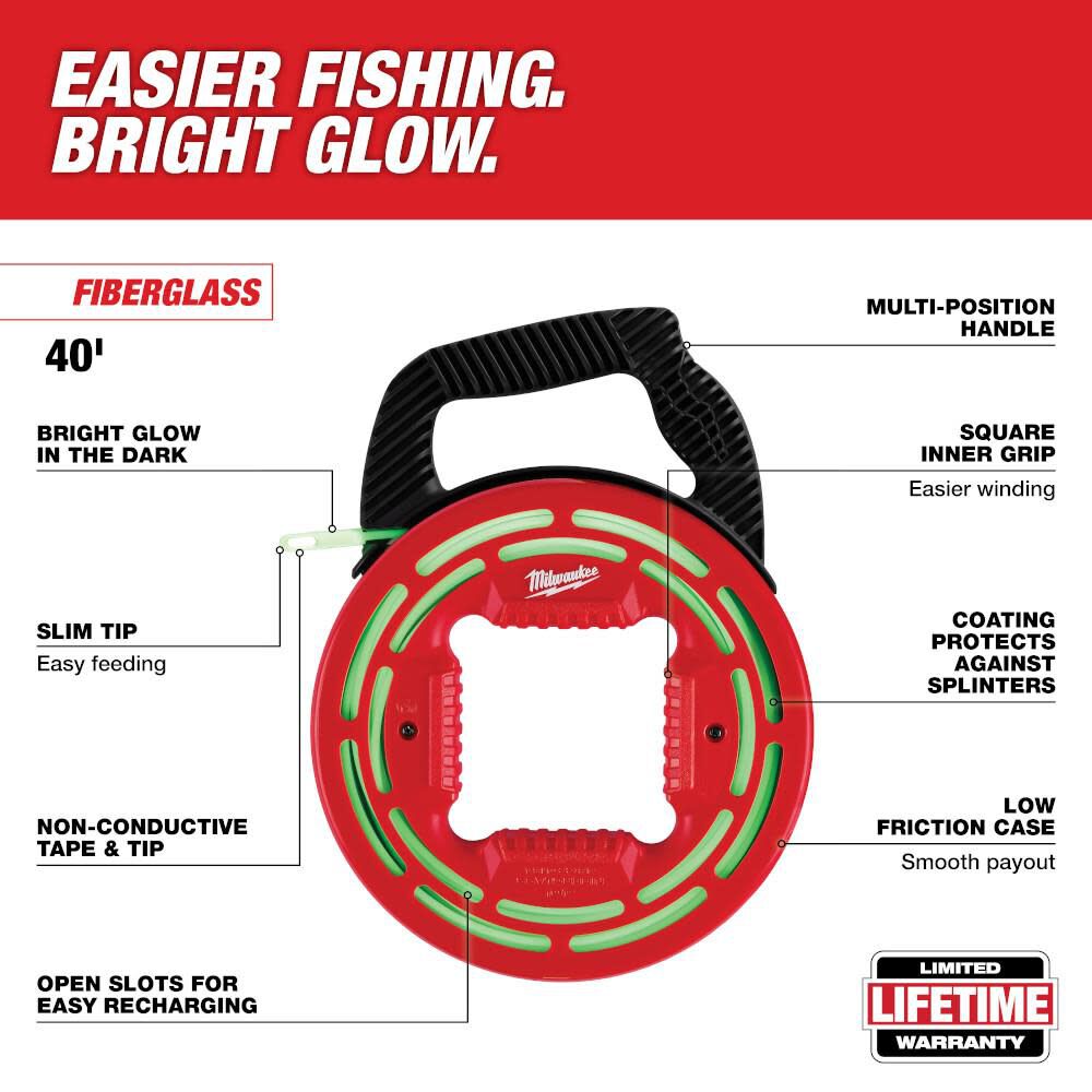 40' Glow Fish Tape 48-22-4184