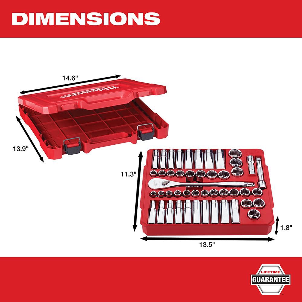 47 pc. 1/2 in. Socket Wrench Set (SAE & Metric) 48-22-9010