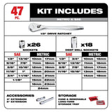 47 pc. 1/2 in. Socket Wrench Set (SAE & Metric) 48-22-9010