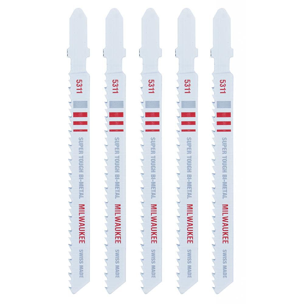 4in 10TPI T-Shank Wood Bi-Metal Jigsaw Blades 5pk 48-42-5311