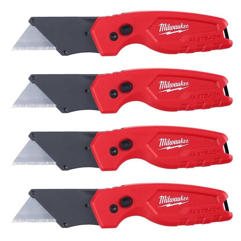 4pk FASTBACK Compact Folding Utility Knife 48-22-1500X4