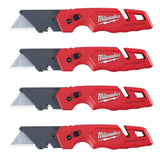 4pk FASTBACK Folding Utility Knife with Blade Storage 48-22-1502X4