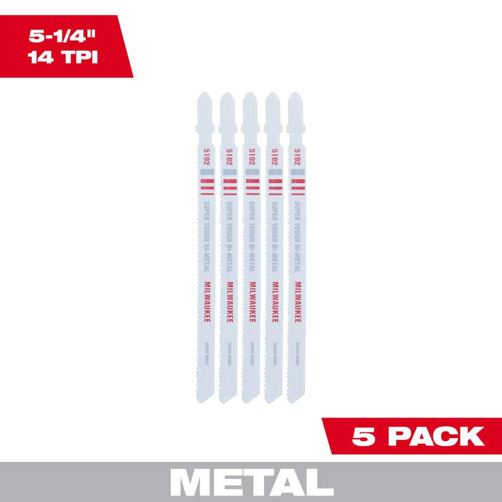 5-1/4 in. 14 TPI Bi-Metal Jig Saw Blade 5PK 48-42-5192