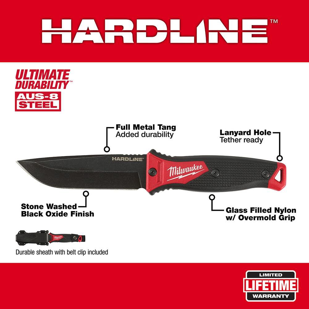 5 In. HARDLINE Fixed Blade Knife 48-22-1928