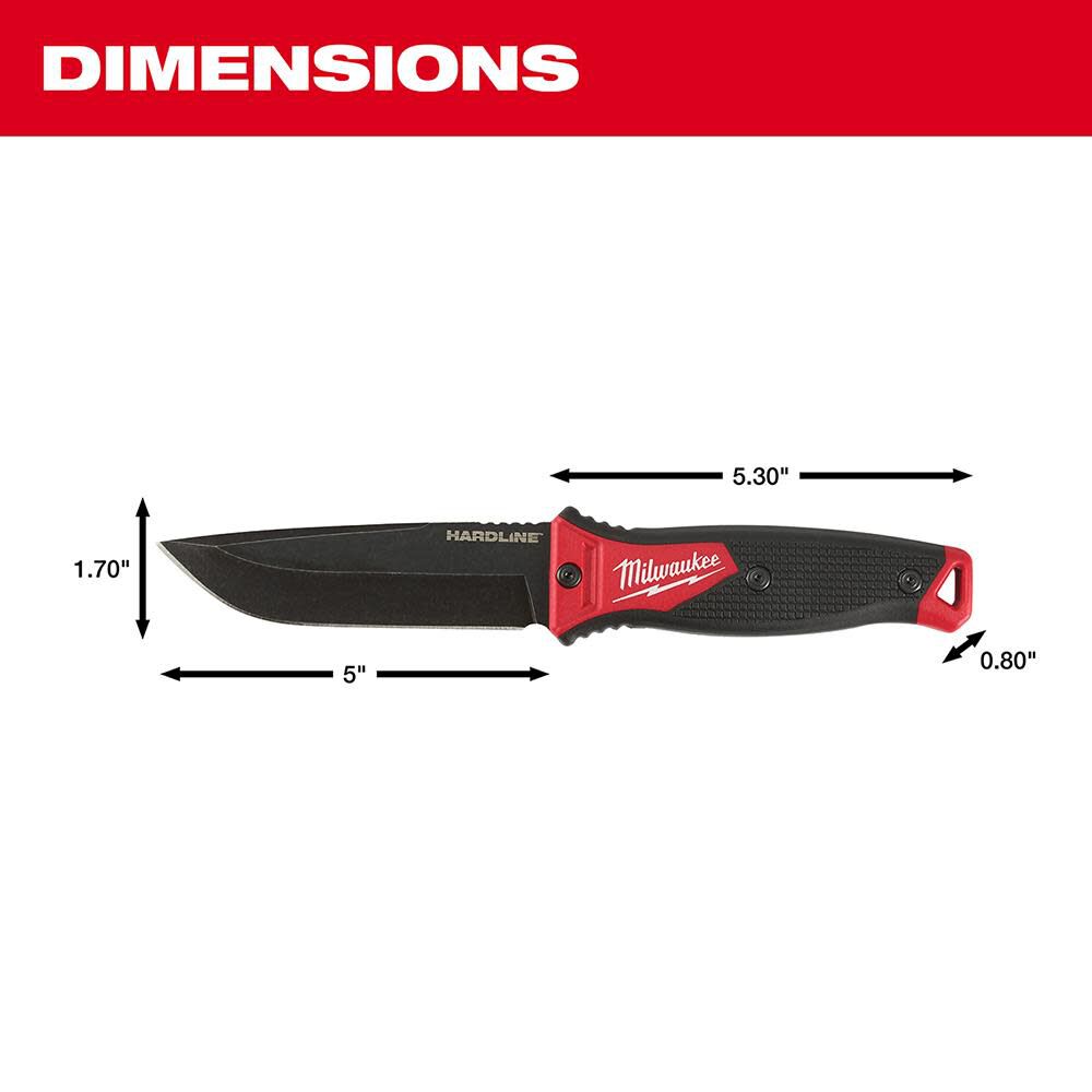 5 In. HARDLINE Fixed Blade Knife 48-22-1928