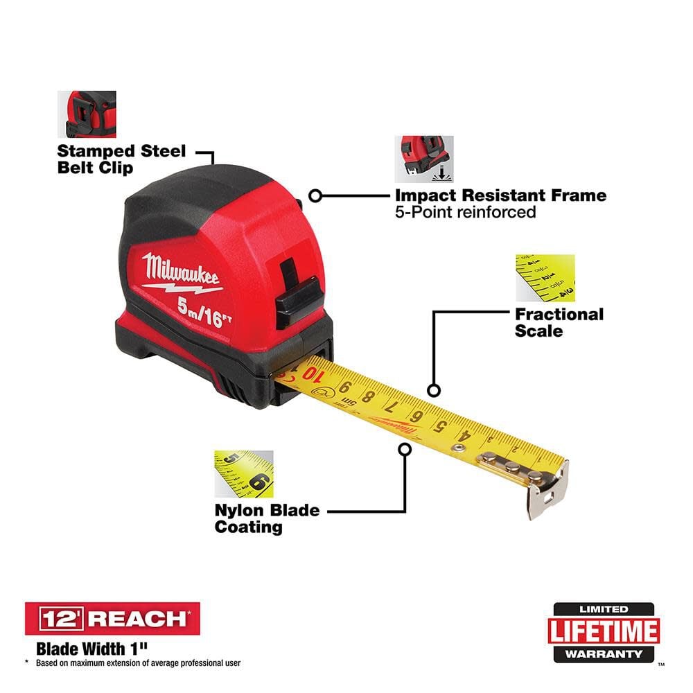 5 m/16 ft. Compact Tape Measure 48-22-6617