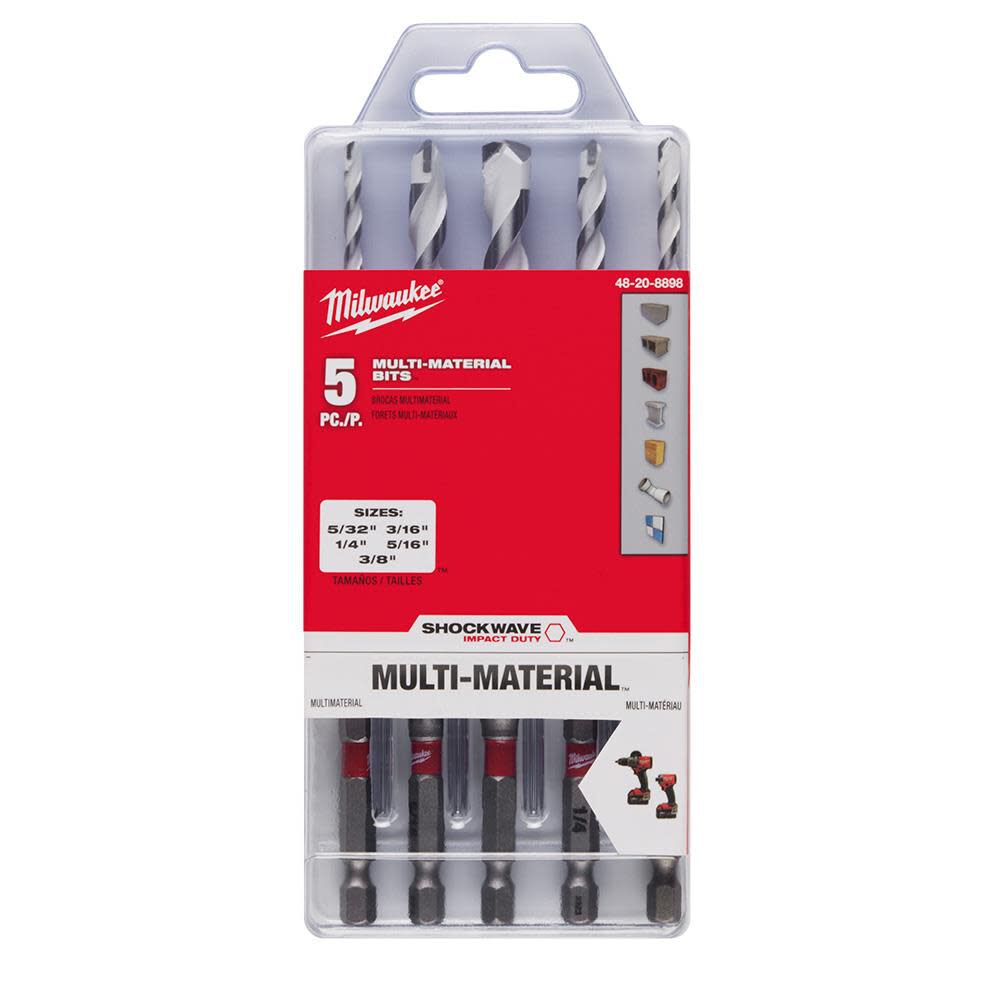 5pc. SHOCKWAVE Carbide Multi-Material Drill Bits 48-20-8898