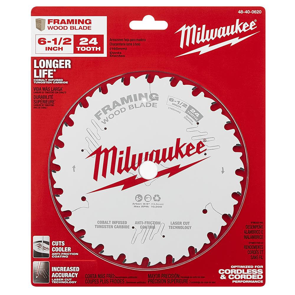 6-1/2 in. 24T Framing Circular Saw Blade 48-40-0620