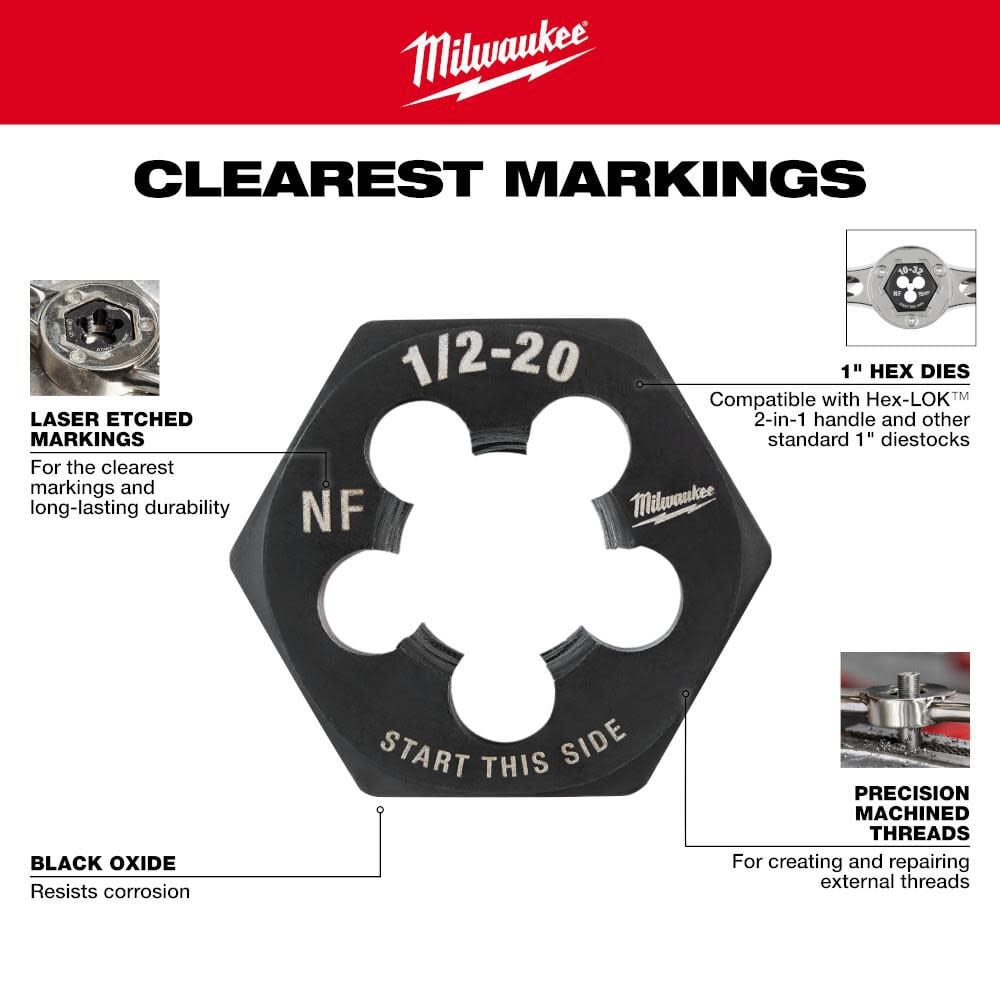 6-32 NC 1-Inch Hex Threading Die 49-57-5315