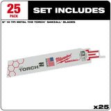 6 in. 10 TPI THE TORCH SAWZALL Blades 25PK 48-00-8712