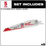 6 in. 5 TPI the Ax SAWZALL Blades 5PK 48-00-5021