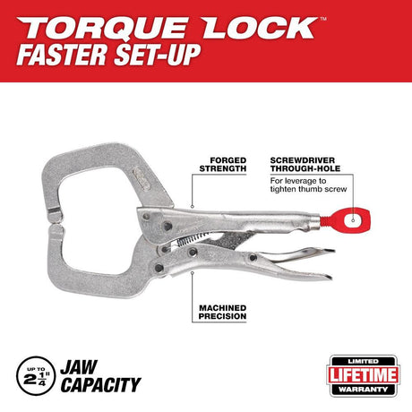 6 in. TORQUE LOCK Locking C-Clamp With Regular Jaws 48-22-3532