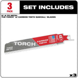 6inch 8TPI The TORCH with Carbide Teeth SAWZALL Blade 3PK 48-00-5301