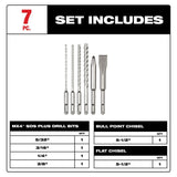 6pc. SDS Plus MX4 4 Cutter & Chisel Kit 48-20-7662