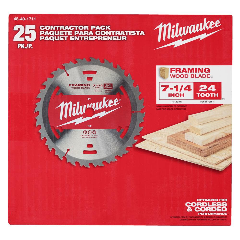 7-1/4inch 24T Construction Framing Contractor Pack (25PK) 48-40-1711