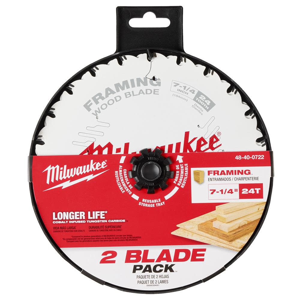 7-1/4inch 24T Framing Circular Saw Blade 2PK 48-40-0722