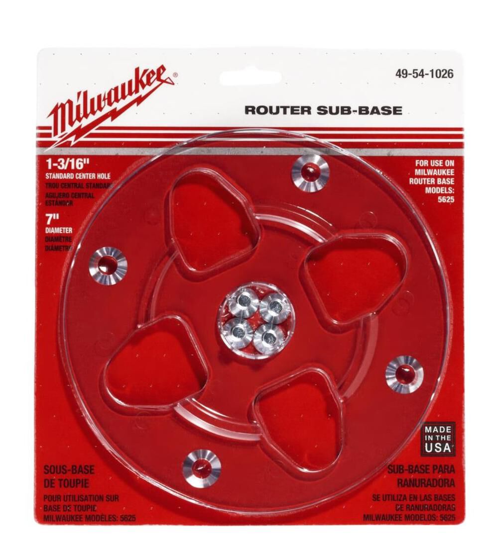 7 in. Diameter 1-3/16 in. Center Hole Sub-Base - Clear 49-54-1026