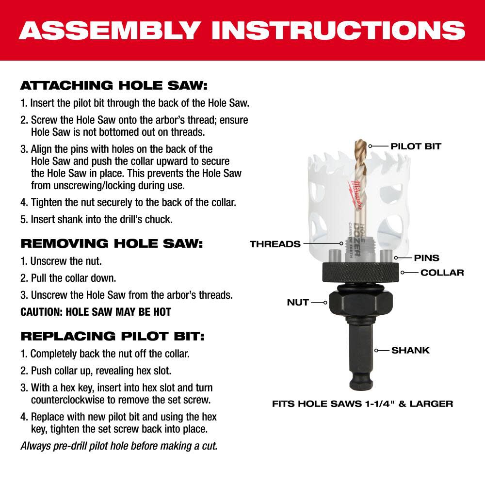 7/16 in. Large Thread Quick Change Arbor 49-56-9100