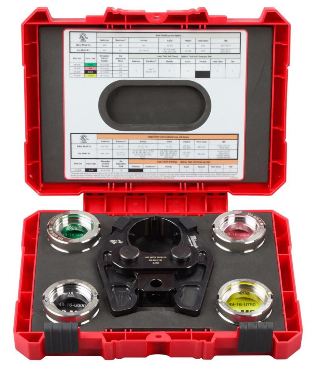 750 MCM Cu/AL Crimping Jaw with 400-750 MCM AL 6T U Style Dies 49-16-750A