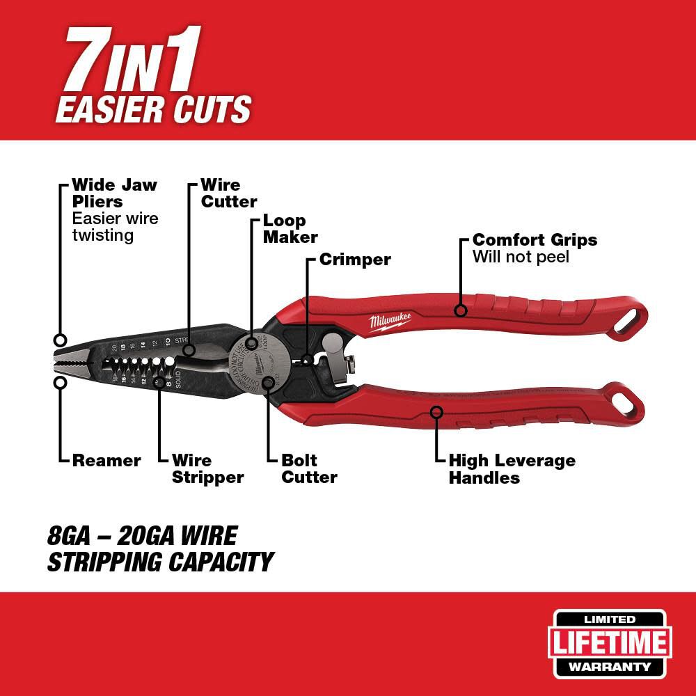 7IN1 High-Leverage Combination Pliers 48-22-3078