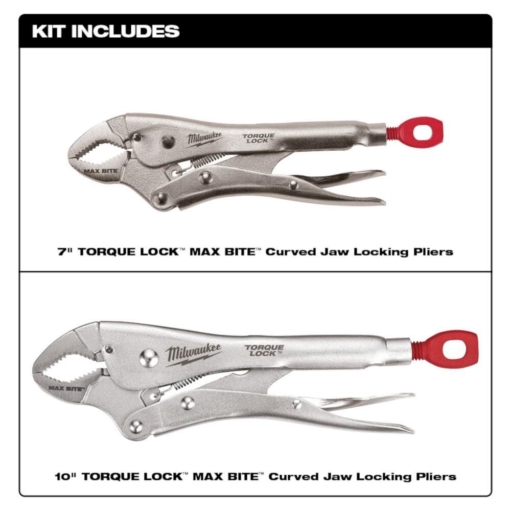 7inch & 10inch Maxbite TORQUE LOCK Locking Pliers 2pc Set 48-22-3702