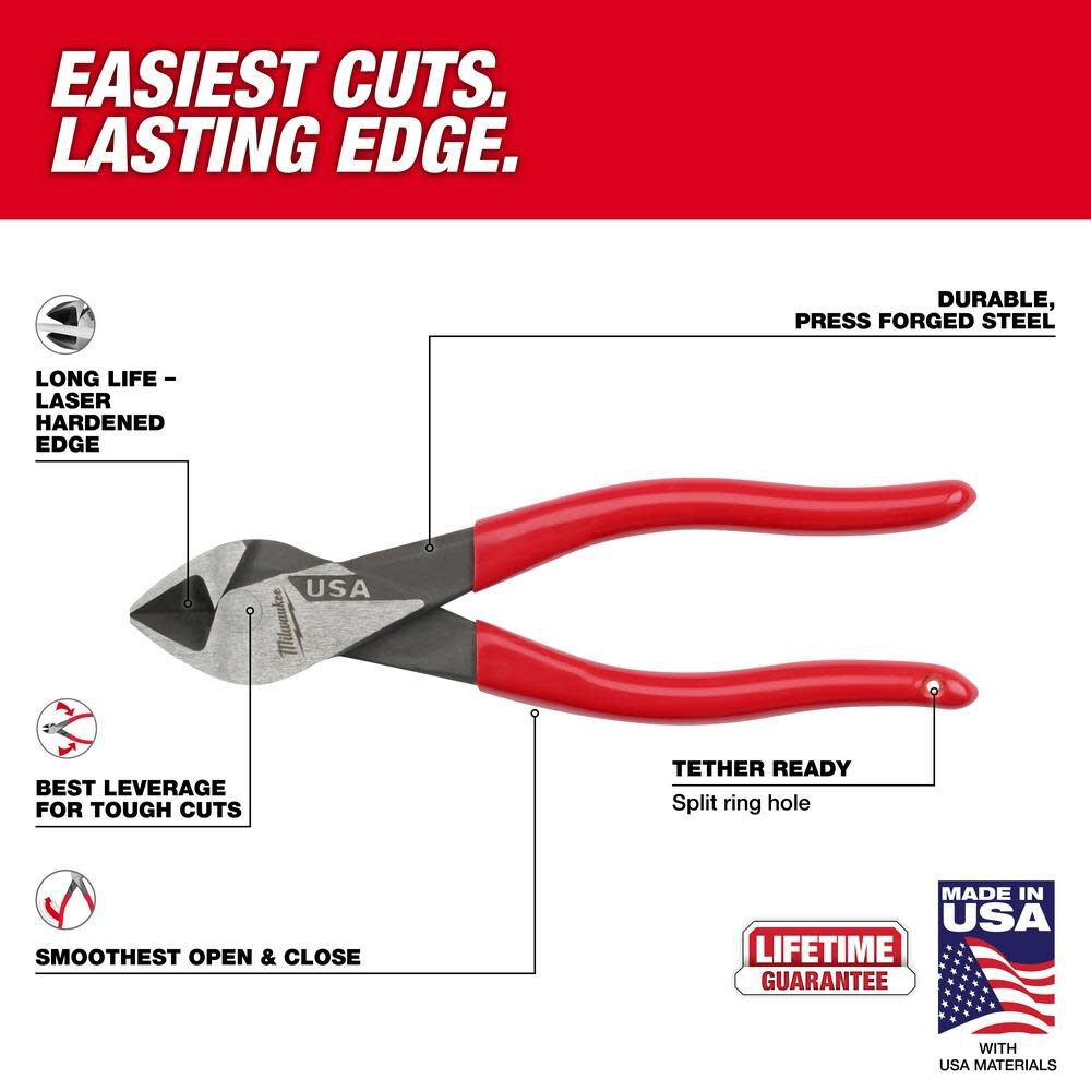 7inch Diagonal Dipped Grip Cutting Pliers (USA) MT507