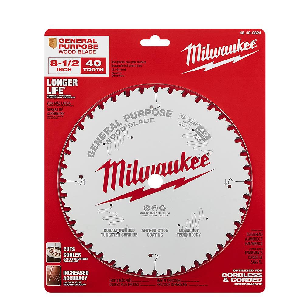 8-1/2 in. 40T General Purpose Circular Saw Blade 48-40-0824