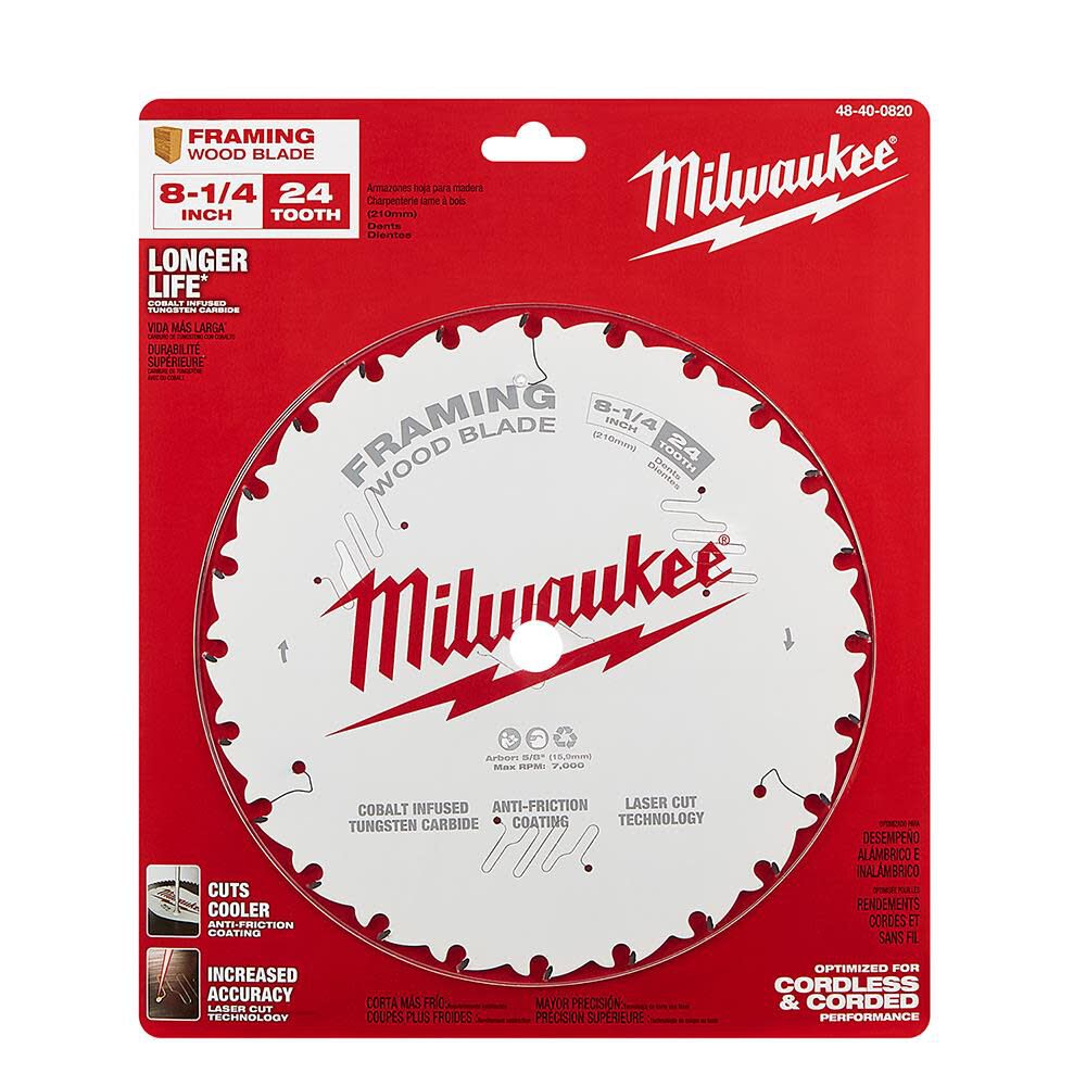 8-1/4 in. 24T Framing Circular Saw Blade 48-40-0820