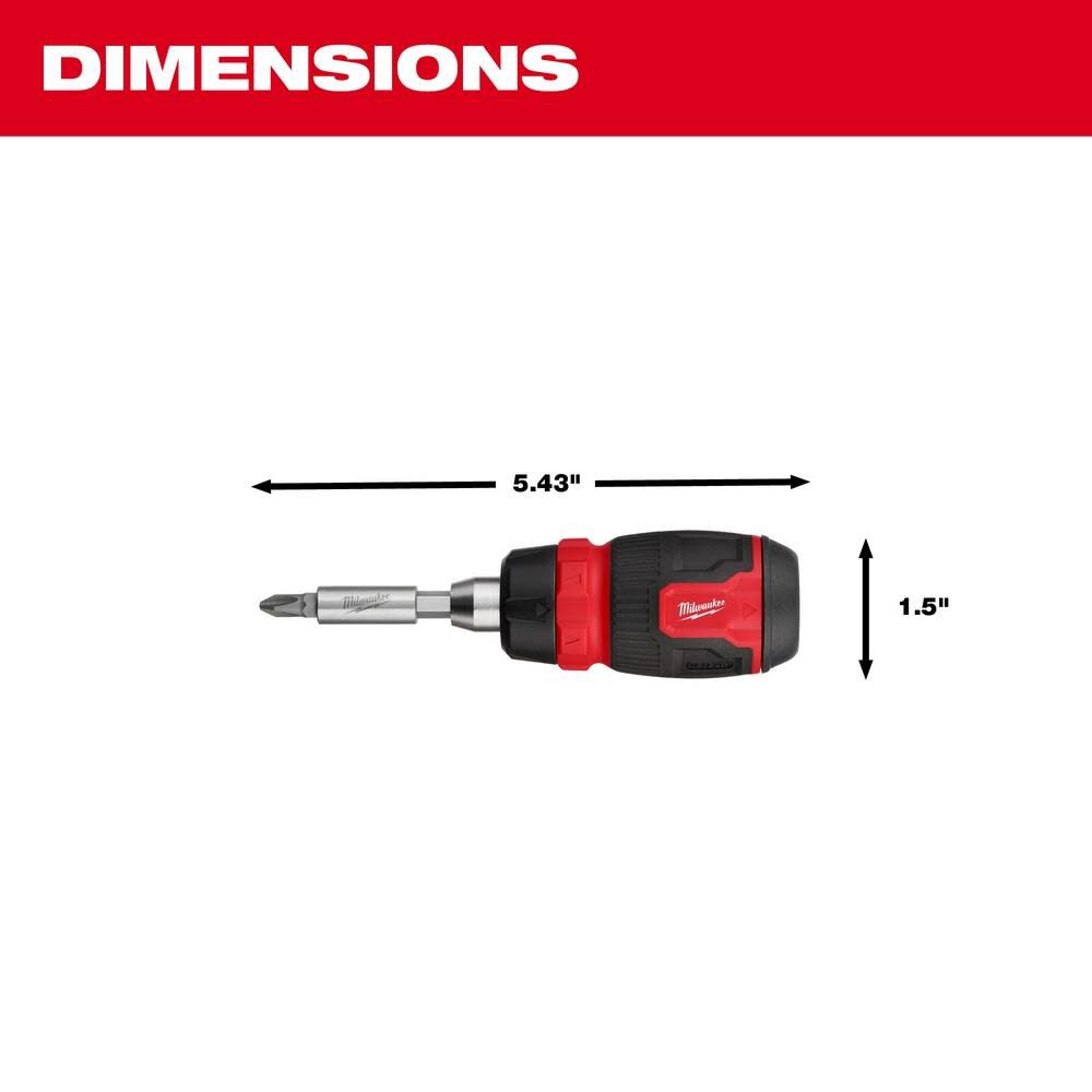 8-in-1 Ratcheting Compact Multi-Bit Screwdriver 48-22-2913