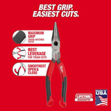 8inch Long Nose Comfort Grip Pliers (USA) MT555