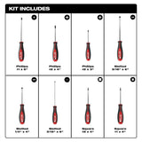 8pc Screwdriver Kit with Square 48-22-2718