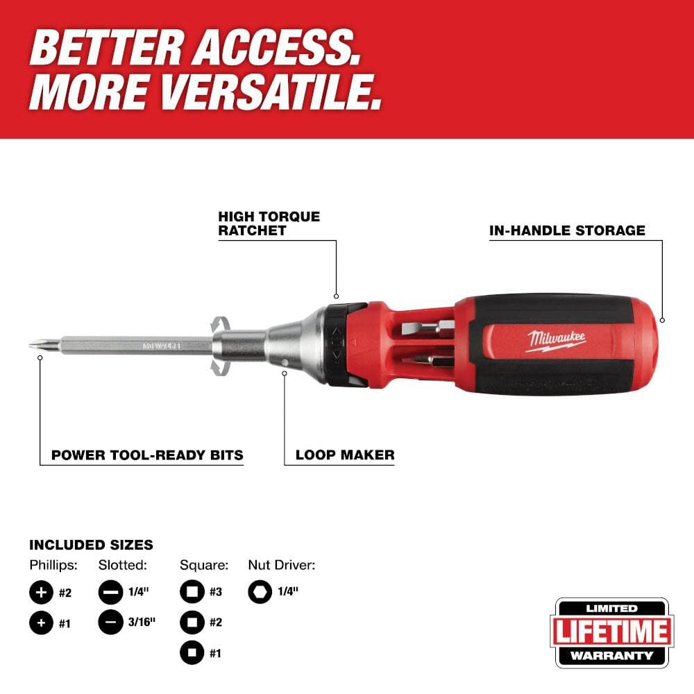 9-in-1 Square Drive Ratcheting Multi-Bit Driver 48-22-2322