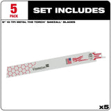 9 in. 10 TPI THE TORCH SAWZALL Blades 5PK 48-00-5713