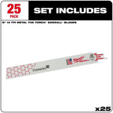 9 in. 14 TPI THE TORCH SAWZALL Blade 25PK 48-00-8787