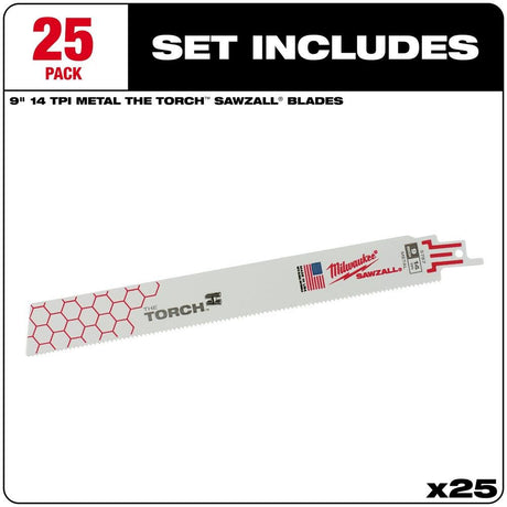9 in. 14 TPI THE TORCH SAWZALL Blade 25PK 48-00-8787
